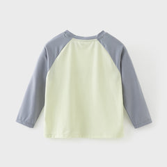 Dave&Bella Toddler Boys Casual Grey Green Long Sleeve T-shirt Pant Suits