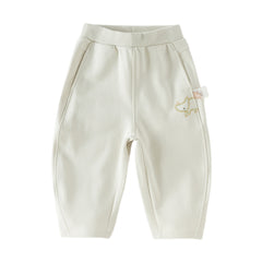 Dave&Bella Toddler Girls Grey Purple/Apricot Wide Casual Pants