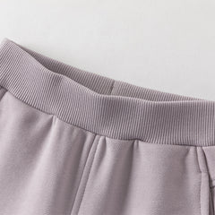 Dave&Bella Toddler Girls Grey Purple/Apricot Wide Casual Pants