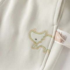 Dave&Bella Toddler Girls Grey Purple/Apricot Wide Casual Pants