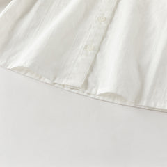 Dave&Bella Toddler Girls Grey Green/White Flower Embroidery Soft Cotton Shirt Tops