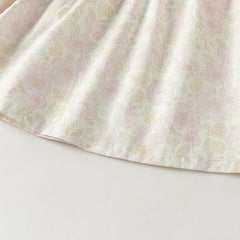 Dave&Bella Toddler Girls Beige Floral Print Sweet Cozy Cotton T-shirts