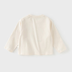 Dave&Bella Toddler Boys Apricot/Dark Grey Fashion Cotton T-shirt Tops