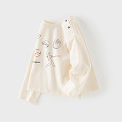 Dave&Bella Toddler Boys Apricot/Dark Grey Fashion Cotton T-shirt Tops