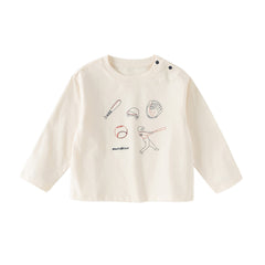 Dave&Bella Toddler Boys Apricot/Dark Grey Fashion Cotton T-shirt Tops