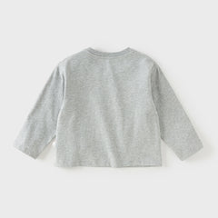 Dave&Bella Toddler Boys Apricot/Dark Grey Fashion Cotton T-shirt Tops