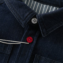 Dave&Bella Toddler Boys Denim Blue Long Sleeve Shirt Tops