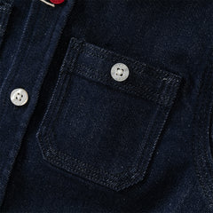 Dave&Bella Toddler Boys Denim Blue Long Sleeve Shirt Tops