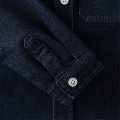 Dave&Bella Toddler Boys Denim Blue Long Sleeve Shirt Tops