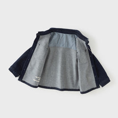 Dave&Bella Toddler Boys Denim Blue Long Sleeve Shirt Tops