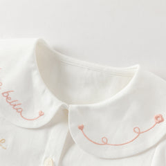 Dave&Bella Toddler Girls Elegant Beige Breathable Cotton Shirt Tops