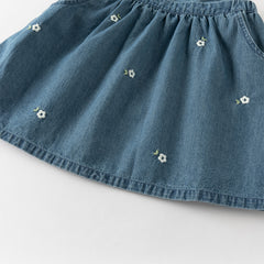 Dave&Bella Toddler Girls Fashion Denim Blue Sleeveless Breathable Cotton Pinafore Dress