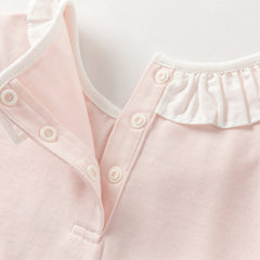 Dave&Bella Toddler Girls Sweet Light Pink/White Cotton T-shirt Tops