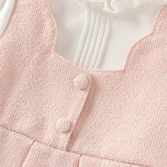 Dave&Bella Toddler Girls Sweet Pink Turtle Fake-two-piece A-line Dress(wallet bag)