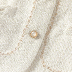 Dave&Bella Toddler Girls Elegant Milk White Round Collar Long Sleeve Jackets