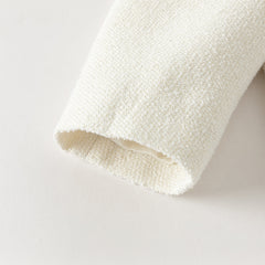 Dave&Bella Toddler Girls Elegant Milk White Round Collar Long Sleeve Jackets