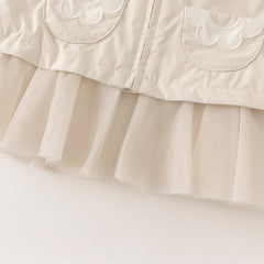 Dave&Bella Toddler Girls Light Khaki Outdoor Waterproof Lightweight Hooded Jackets