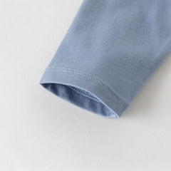 Dave&Bella Toddler Boys Playful Blue White Striped Soft Cotton T-shirt Tops