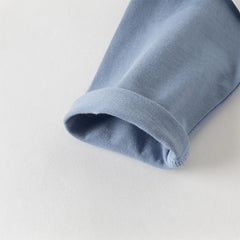 Dave&Bella Toddler Boys Playful Blue White Striped Soft Cotton T-shirt Tops