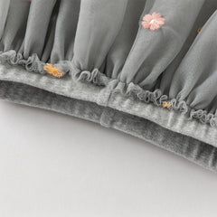 Dave&Bella Toddler Girls Fashion Light Grey/White Mesh Dress-style Pants