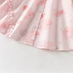 Dave&Bella Toddler Girls Adorable Strawberry Print Pink Soft Cotton Shirt Tops