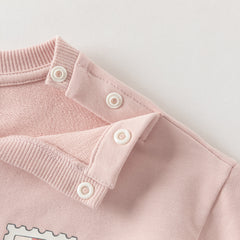 Dave&Bella Toddler Boys/Girls Blue/Light Pink Casual Loose Sweatshirt Tops