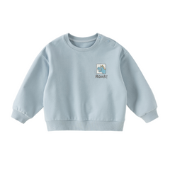 Dave&Bella Toddler Boys/Girls Blue/Light Pink Casual Loose Sweatshirt Tops