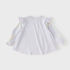 Dave&Bella Toddler Girls Purple Lightweight Long Sleeve A-line T-shirt Tops