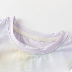 Dave&Bella Toddler Girls Purple Lightweight Long Sleeve A-line T-shirt Tops