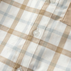 Dave&Bella Toddler Boys Casual Khaki Plaid Long Sleeve Soft Cotton Shirt Tops