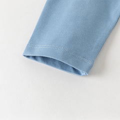 Dave&Bella Toddler Boys Purple/Blue Dinosaur Long Sleeve Lightweight Cotton T-shirt Tops