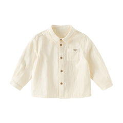 Dave&Bella Toddler Boys Apricot/Purple Long Sleeve Formal Breathable Cotton Shirts