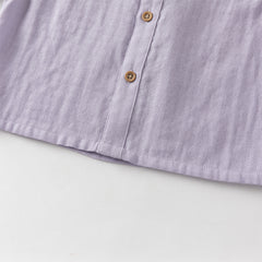 Dave&Bella Toddler Boys Purple/Apricot Long Sleeve Formal Breathable Cotton Shirt Tops