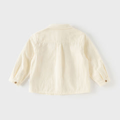 Dave&Bella Toddler Boys Purple/Apricot Long Sleeve Formal Breathable Cotton Shirt Tops