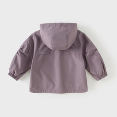 Dave&Bella Kids Boys Purple Yellow Outdoor Waterproof Hooded Lightweight Jackets