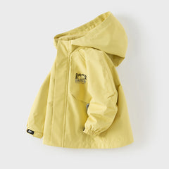 Dave&Bella Kids Boys Purple Yellow Outdoor Waterproof Hooded Lightweight Jackets