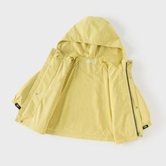 Dave&Bella Kids Boys Purple Yellow Outdoor Waterproof Hooded Lightweight Jackets