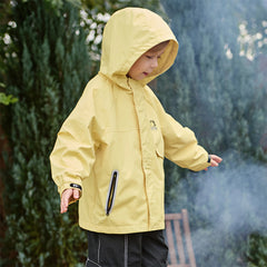 Dave&Bella Kids Boys Purple Yellow Outdoor Waterproof Hooded Lightweight Jackets