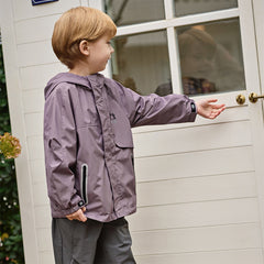Dave&Bella Kids Boys Purple Yellow Outdoor Waterproof Hooded Lightweight Jackets