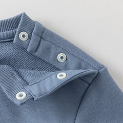 Dave&Bella Toddler Boys Beige/Blue Playful Print Versatile Casual Sweatshirts