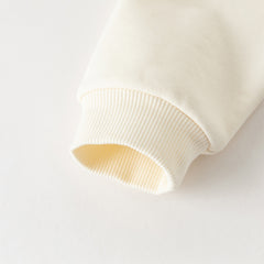 Dave&Bella Toddler Boys Beige/Blue Playful Print Versatile Casual Sweatshirts