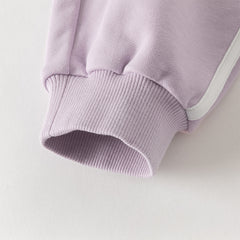 Dave&Bella Toddler Girls Cute Bear Grey Purple Casual Top Pant Suits