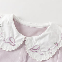 Dave&Bella Toddler Girls Elegant Grey Purple Long Sleeve Shirts