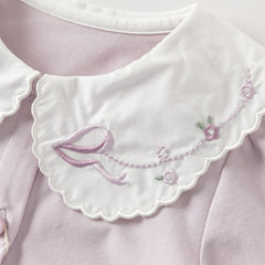 Dave&Bella Toddler Girls Elegant Grey Purple Long Sleeve Shirts