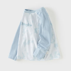 Dave&Bella Kids Boys Cute Blue Long Sleeve Lightweight T-shirts