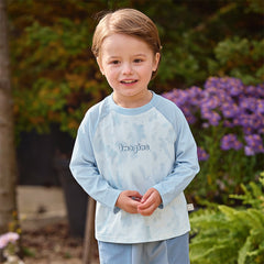 Dave&Bella Kids Boys Cute Blue Long Sleeve Lightweight T-shirts