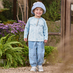 Dave&Bella Kids Boys Cute Blue Long Sleeve Lightweight T-shirts