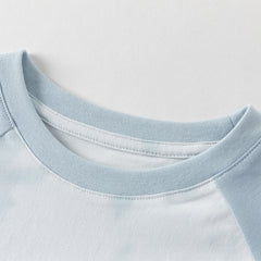 Dave&Bella Kids Boys Cute Blue Long Sleeve Lightweight T-shirts