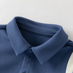 Dave&Bella Baby Boys Blue Long Sleeve Casual Rompers