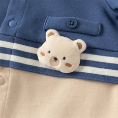 Dave&Bella Baby Boys Blue Long Sleeve Casual Rompers